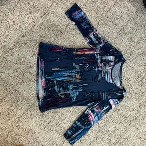 Petite medium size long sleeve shirt. Essentials brand and very colorful